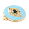 Real 18K Gold Plated Brass Micro Pave Cubic Zirconia Pendants ZIRC-L100-084G-01-4