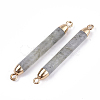 Electroplate Natural Labradorite Links connectors G-S344-73E-2