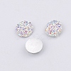 Druzy Resin Cabochons RESI-WH0026-03A-06-1