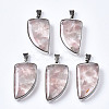 Natural Rose Quartz Pendants G-T128-05D-1