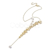 Brass Flower Lariat Necklace NJEW-JN04621-4