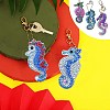 DIY 5D Sea Horse Diamond Painting Keychain Kit DIY-WH0161-59A-4