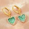 Brass Micro Pave Cubic Zirconia Hoop Dangle Earrings KK-CBA8324-16G-01-3
