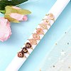 Brass & Cherry Quartz Rose Quartz Natural Red Rainbow Jasper Finger Rings for Women RJEW-JR00872-3
