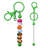 Baking Paint Alloy and Brass Bar Beadable Keychain for Jewelry Making DIY Crafts DIY-YW0007-58E-1