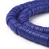 Flat Round Handmade Polymer Clay Beads CLAY-R067-6.0mm-09-2