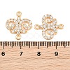 Brass Micro Pave Clear Cubic Zirconia Connector Charms CU-CBA7BFE-03A-G-3