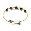 Natural Malachite Wrapped Cuff Bangle BJEW-A122-07A-2