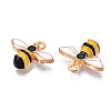 Light Gold Plated Alloy Enamel Pendants ENAM-R136-49-4