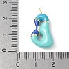 Brass Enamel Pendants KK-E093-03G-B-02-3