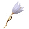 White Champaca Alloy Resin Brooch for Backpack Clothes  PW-WGA49BC-01-4