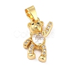 Brass Clear Cubic Zirconia Pendants ZIRC-J025-81G-2