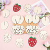 24Pcs 2 Styles Unfinished Wood Strawbeery Ornaments WOOD-SC0002-26-6