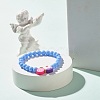 Candy Color Plastic Round Beaded Stretch Bracelet with Food Shape Polymer Clay for Kid BJEW-JB07582-5