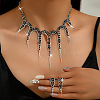 Octopus Alloy Rhinestone Pendant Necklaces & Stud Dangle Earrings Sets FS-WG9BFDE-04-1