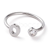 Brass Micro Pave Clear Cubic Zirconia Cuff Rings RJEW-Z005-O-P-1