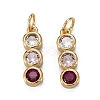Brass Cubic Zirconia Pendants X-ZIRC-C024-15G-1