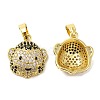 Rack Plating Brass Micro Pave Cubic Zirconia Pendants KK-M252-03G-1