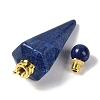 Dyed Natural Lapis Lazuli Faceted Cone Openable Perfume Bottle Big Pendants G-L524-18G-09-3