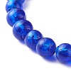 Handmade Silver Foil Glass Beaded Stretch Bracelets BJEW-JB06464-3