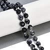 Natural Snowflake Obsidian Beads Strands G-G182-B35-03-2