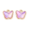 Rack Plating Alloy Glass Charms FIND-Q099-07G-2