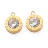 304 Stainless Steel Rhinestone Charms X-STAS-Z009-17G-1