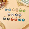 8 Pair 8 Color Alloy Enamel with Acrylic Imitation Gemstone Flower Dangle Stud Earrings EJEW-JE05237-2