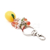 Opaque Resin & Spray Painted Crackle Glass Keychains KEYC-JKC01343-03-4