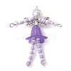 Glass Seed & Acrylic Pearl Beaded Big Pendants PALLOY-MZ00194-04-1