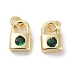 Brass Micro Pave Cubic Zirconia Charms KK-C051-13G-02-1