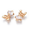 Brass Micro Pave Clear Cubic Zirconia Peg Bails Pendants KK-N216-399-3