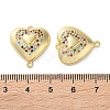 Rack Plating Brass Cubic Zirconia Heart Connector Charms KK-C084-08C-G-3