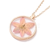 Dry Pressed Real Flower Resin Pendant Necklace NJEW-G088-01KCG-06-2