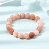 10.5MM Natural Dyed & Heated Chalcedony Round Beaded Stretch Bracelets for Women GG-CBA3F02-14B-1