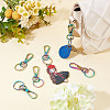 PandaHall Elite Rainbow Color Zinc Alloy Keychain Clasps FIND-PH0006-46-6