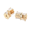 Brass Micro Pave Cubic Zirconia Beads KK-A259-05G-2