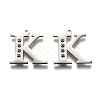 Non-Tarnish 304 Stainless Steel Letter Pendant Rhinestone Settings STAS-Y006-61P-K-1