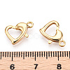 Brass Heart Lobster Claw Clasps KK-N254-16G-3