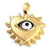Golden Brass Enamel Pendants KK-P197-14G-2