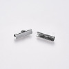 Non-Tarnish 304 Stainless Steel Ribbon Crimp Ends X-STAS-S112-001F-P-1