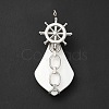 Natural White Shell Pendants SSHEL-G025-03P-2