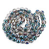Electroplate Transparent Glass Beads Strands EGLA-T008-23-A01-2