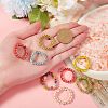 30Pcs 6 Colors Round Glass Seed Beaded Finger Rings RJEW-SZ0001-01-3