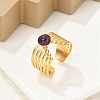 Natural Amethyst Finger Rings RJEW-K290-06G-4