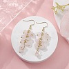 Natural Rose Quartz Chips Dangle Earrings EJEW-JE05266-03-3