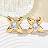 304 Stainless Steel Pave Cubic Zirconia Stud Earrings SA-CBA2696-30G-01-1