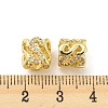 Brass Micro Pave Cubic Zirconia European Beads KK-H452-10G-3