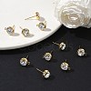 SHEGRACE Brass Rhinestone Flat Round Stud Earring Findings XGR0099G-120G-4