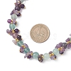 Round Natural Colorful Fluorite & Dyed Quartz & Natural Amethyst Chip Beaded Necklaces for Women NJEW-JN05813-3